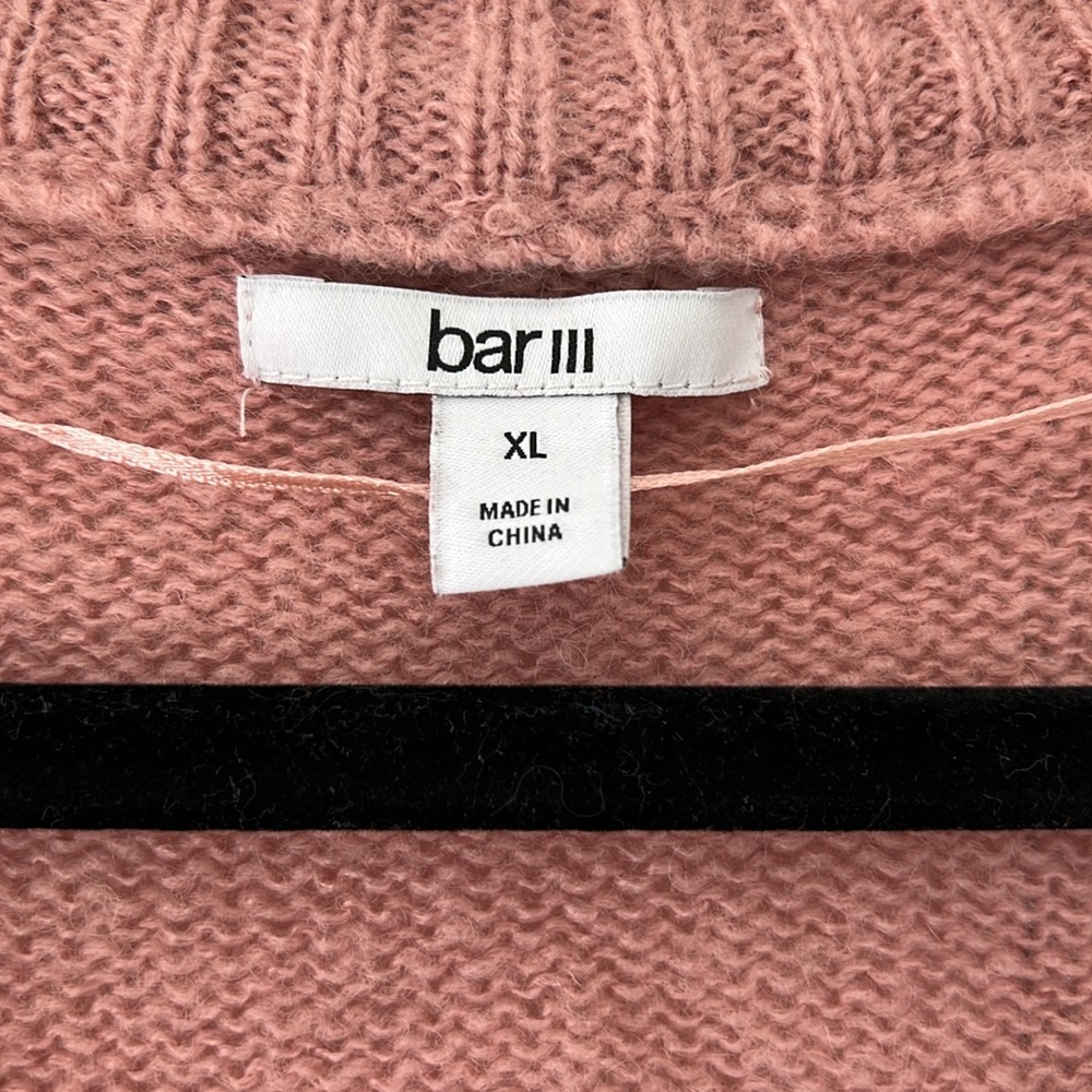 Bar III 25% Wool Pink V-Neck Sweater Size XL - Picture 5 of 7